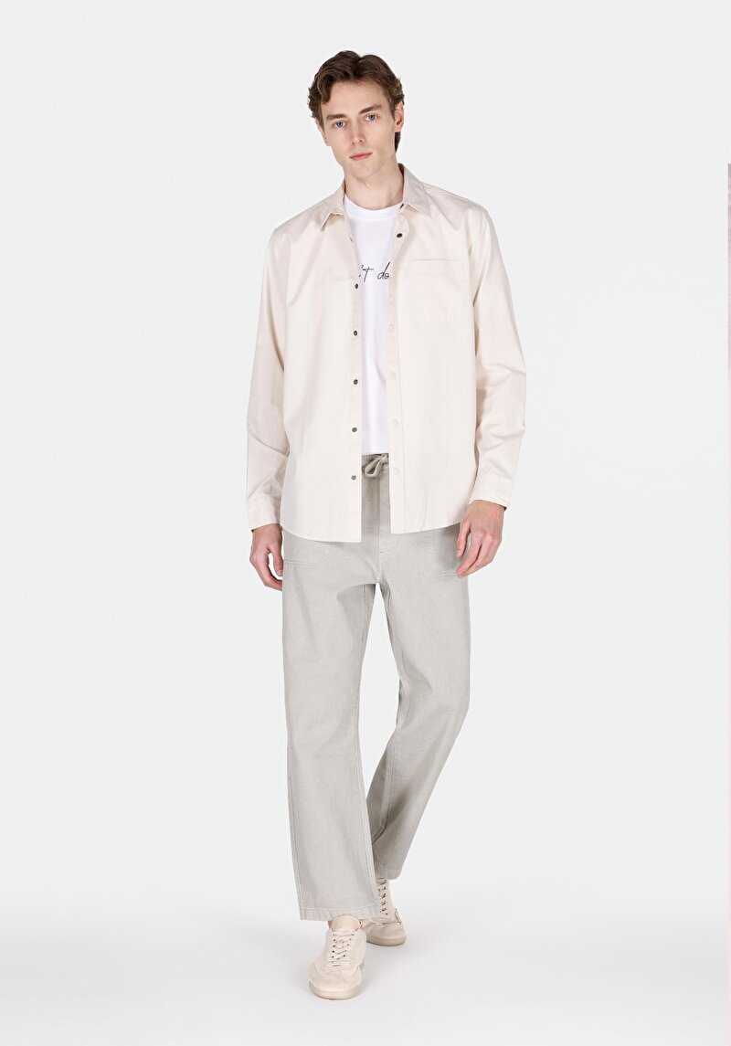 Показати інформацію про Сорочка З Довгим Рукавом Чоловіча Бежева  Cl1070136