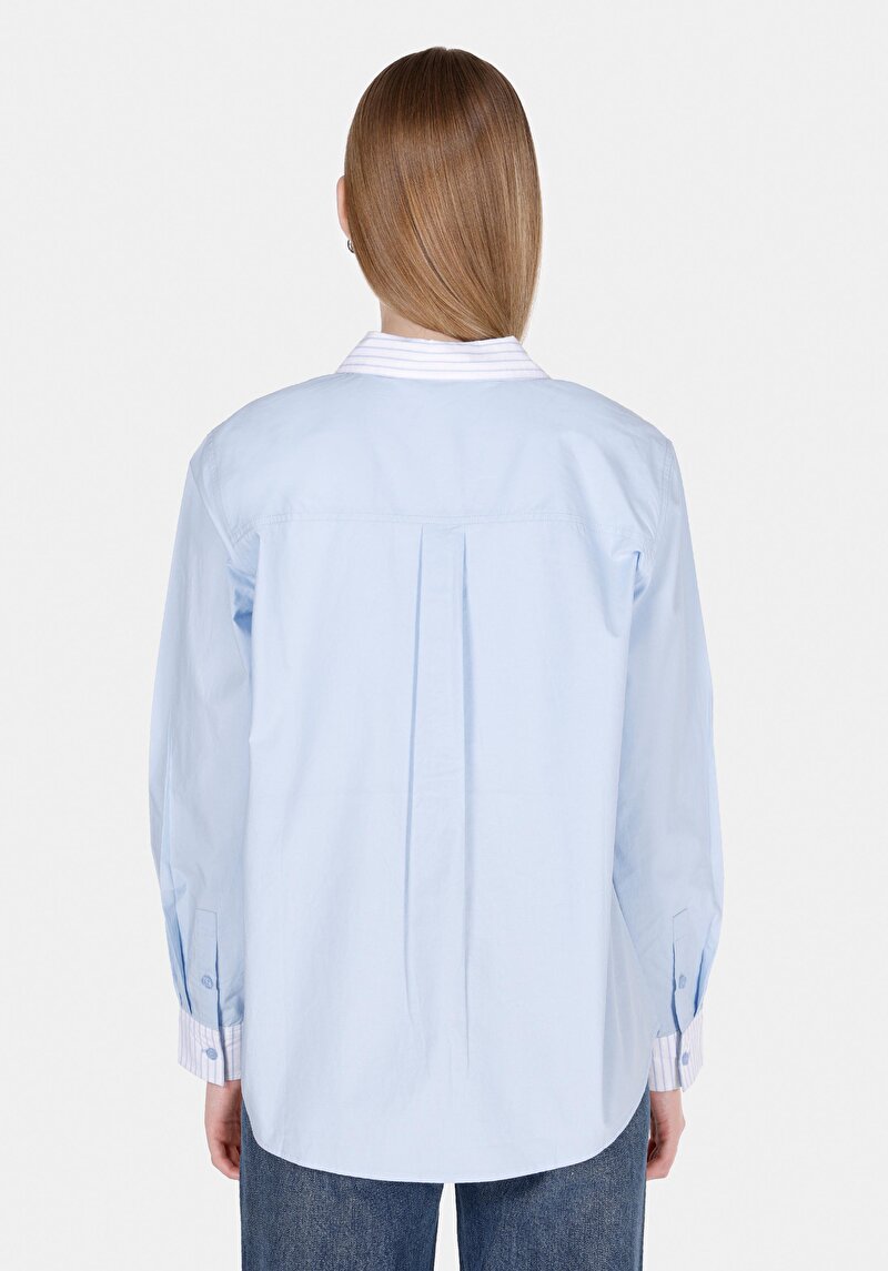 Показати інформацію про Сорочка З Довгим Рукавом Жіноча Блакитна  Cl1073300