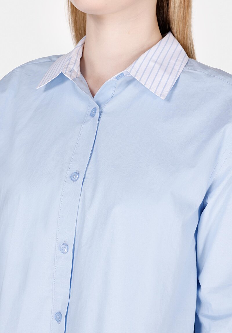 Показати інформацію про Сорочка З Довгим Рукавом Жіноча Блакитна  Cl1073300