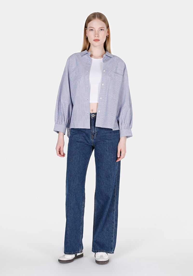 Показати інформацію про Сорочка З Довгим Рукавом Жіноча Блакитна  Cl1073303