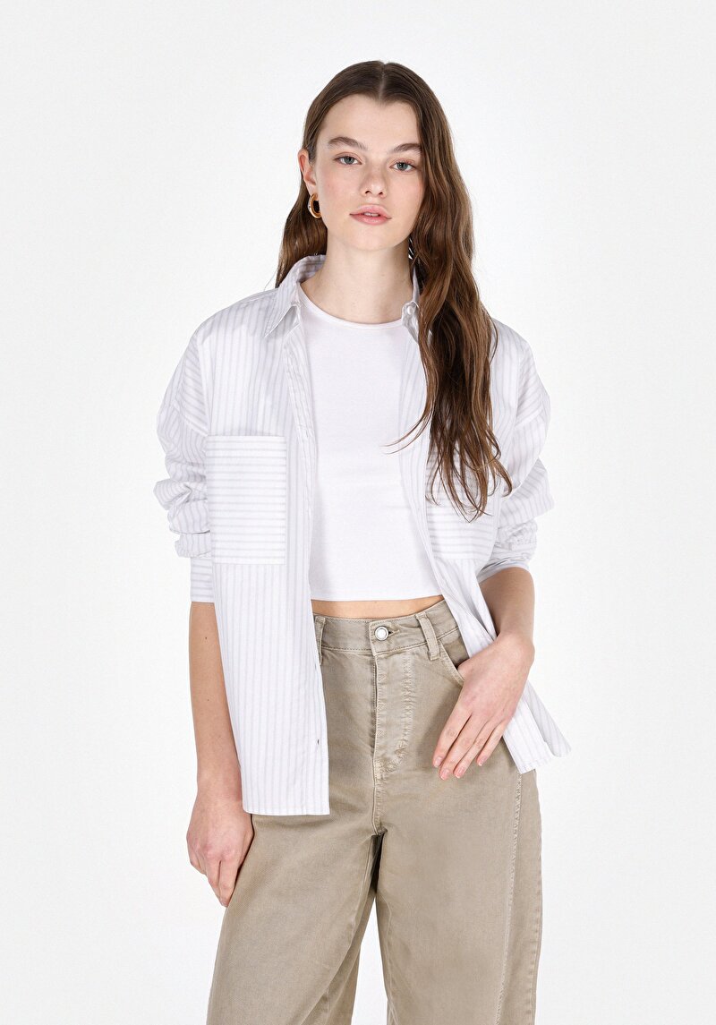 Зображення Сорочка З Довгим Рукавом Жіноча Біла  Cl1073325