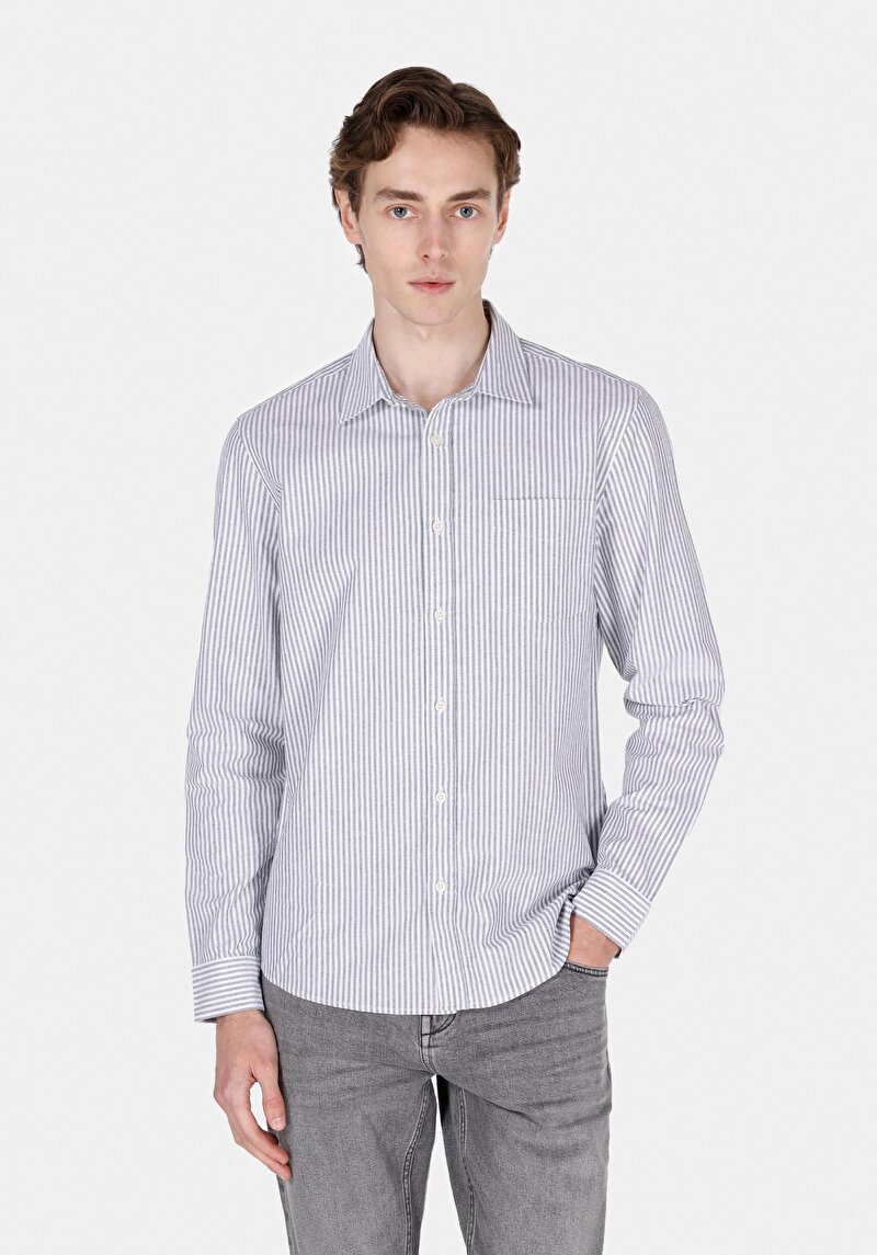 Зображення Сорочка З Довгим Рукавом Чоловіча Сіра Cl1074004