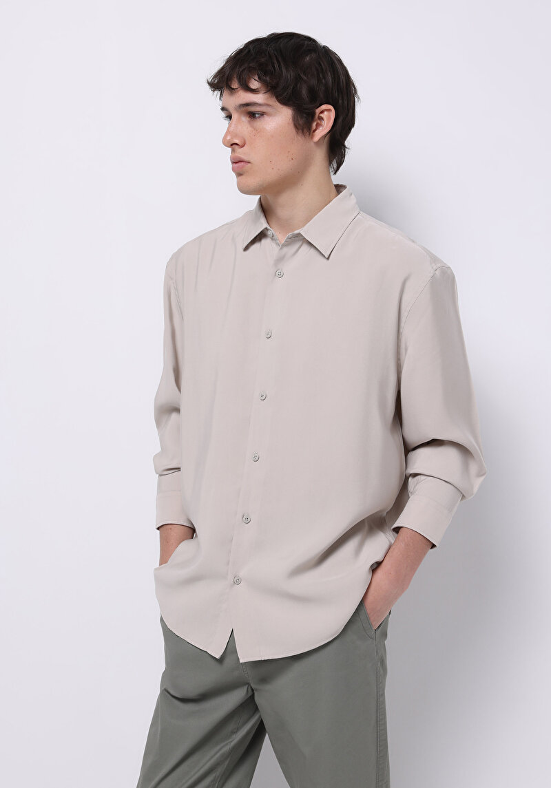 Зображення Сорочка З Довгим Рукавом Чоловіча Бежева  Cl1074507
