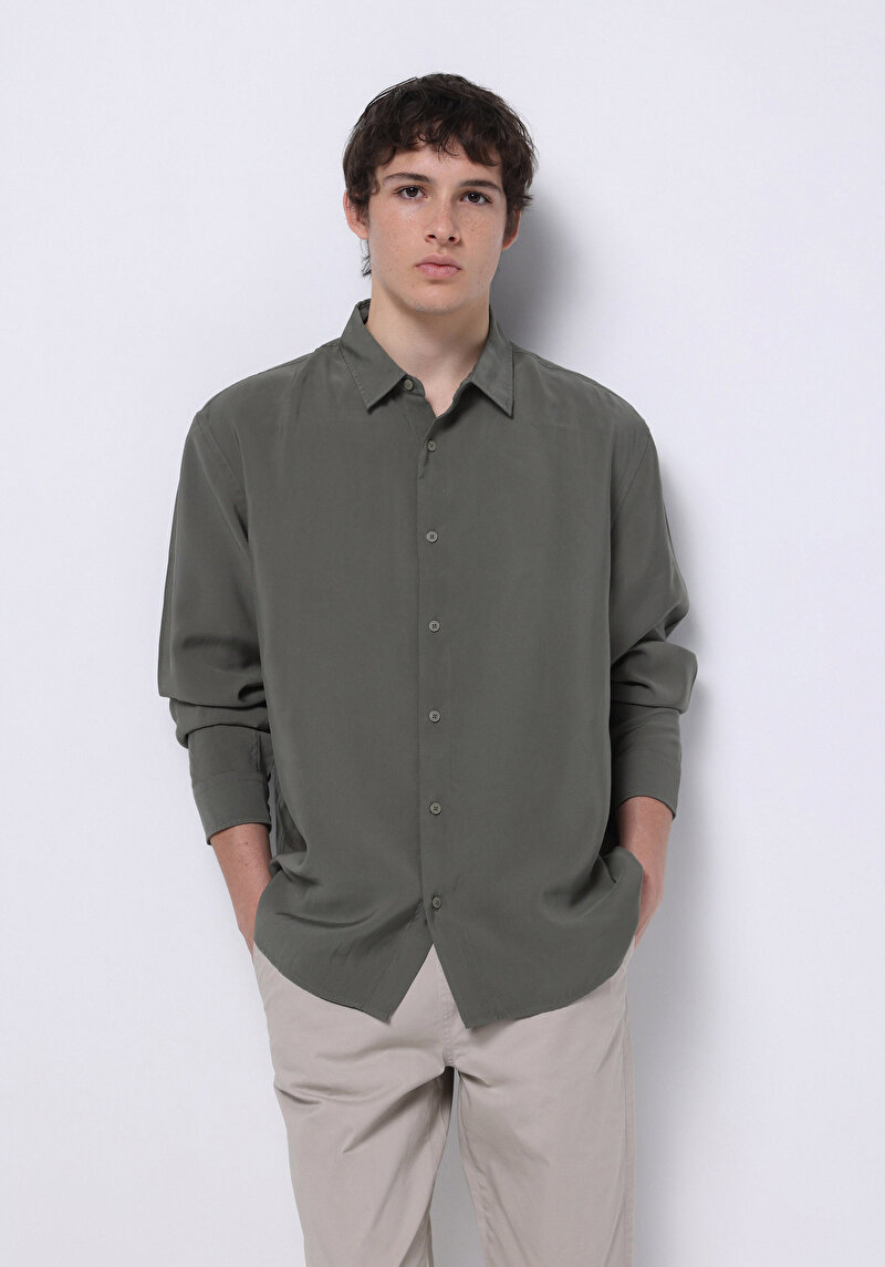 Зображення Сорочка З Довгим Рукавом Чоловіча Зелена Cl1074507