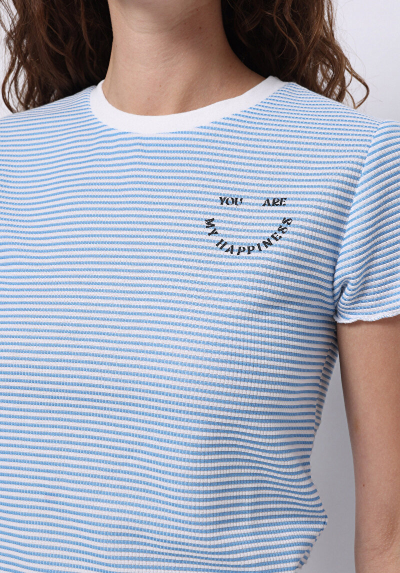 Показати інформацію про Футболка З Коротким Рукавом Жіноча Блакитна  Cl1074572