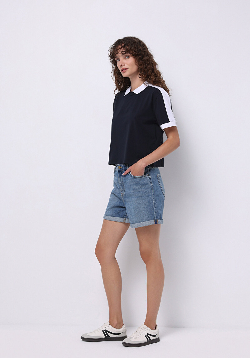 Показати інформацію про Поло З Коротким Рукавом Жіноче Синє  Cl1074591