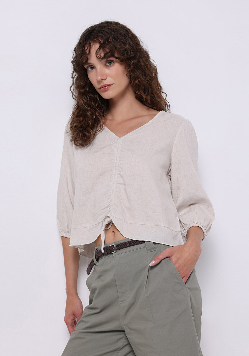 Зображення Сорочка З Довгим Рукавом Жіноча Бежева  Cl1074628