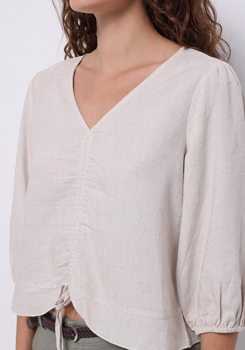 Показати інформацію про Сорочка З Довгим Рукавом Жіноча Бежева  Cl1074628