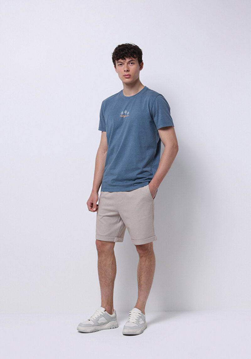 Показати інформацію про Футболка З Коротким Рукавом Чоловіча Блакитна  Cl1074148