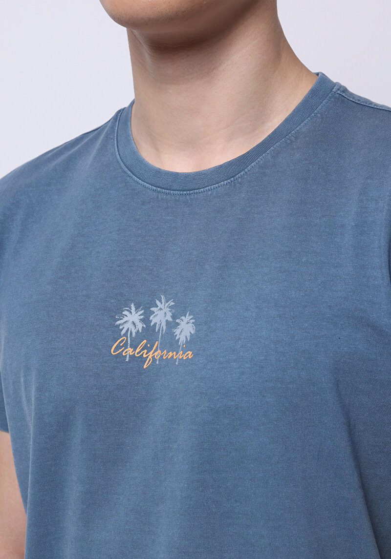 Показати інформацію про Футболка З Коротким Рукавом Чоловіча Блакитна  Cl1074148