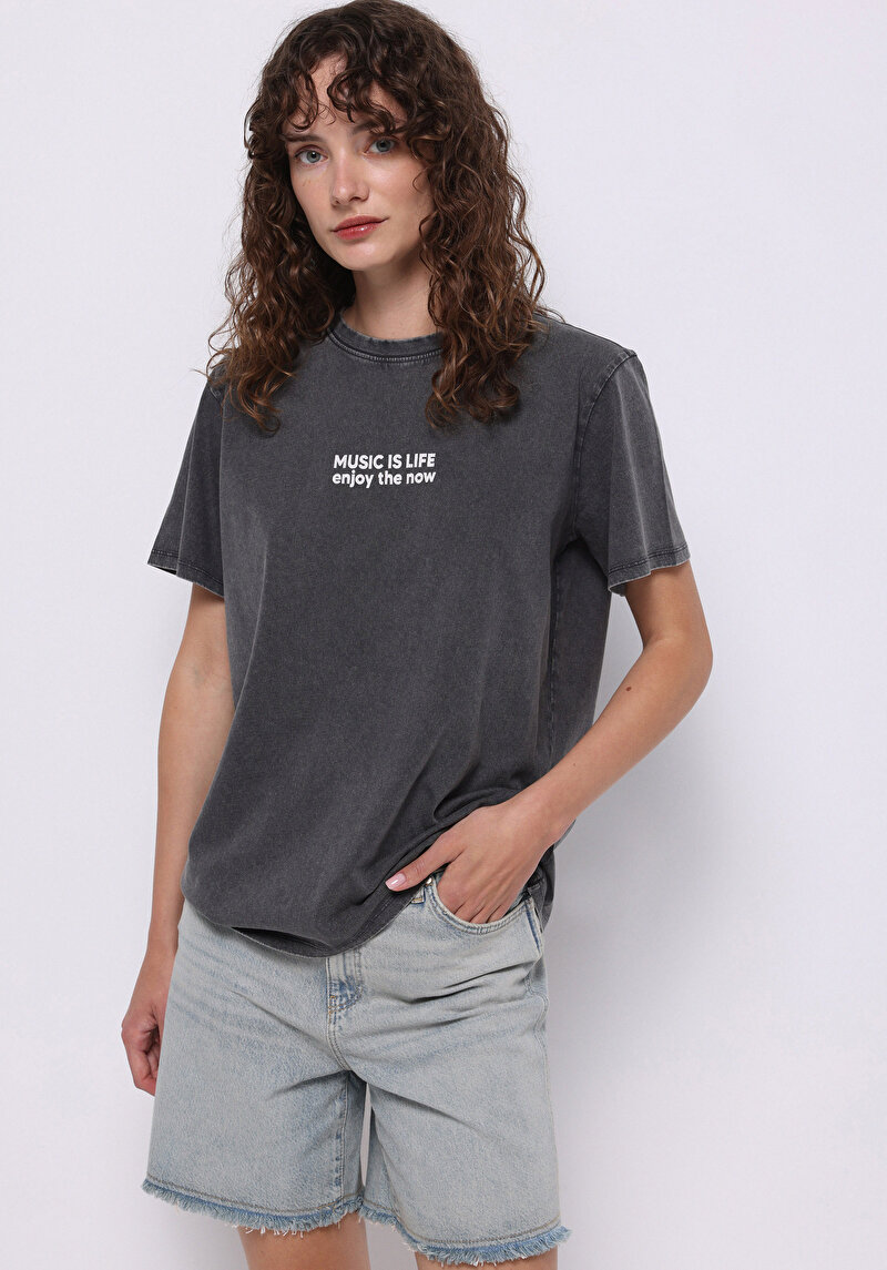 Зображення Футболка З Коротким Рукавом Жіноча Сіра  Cl1074565