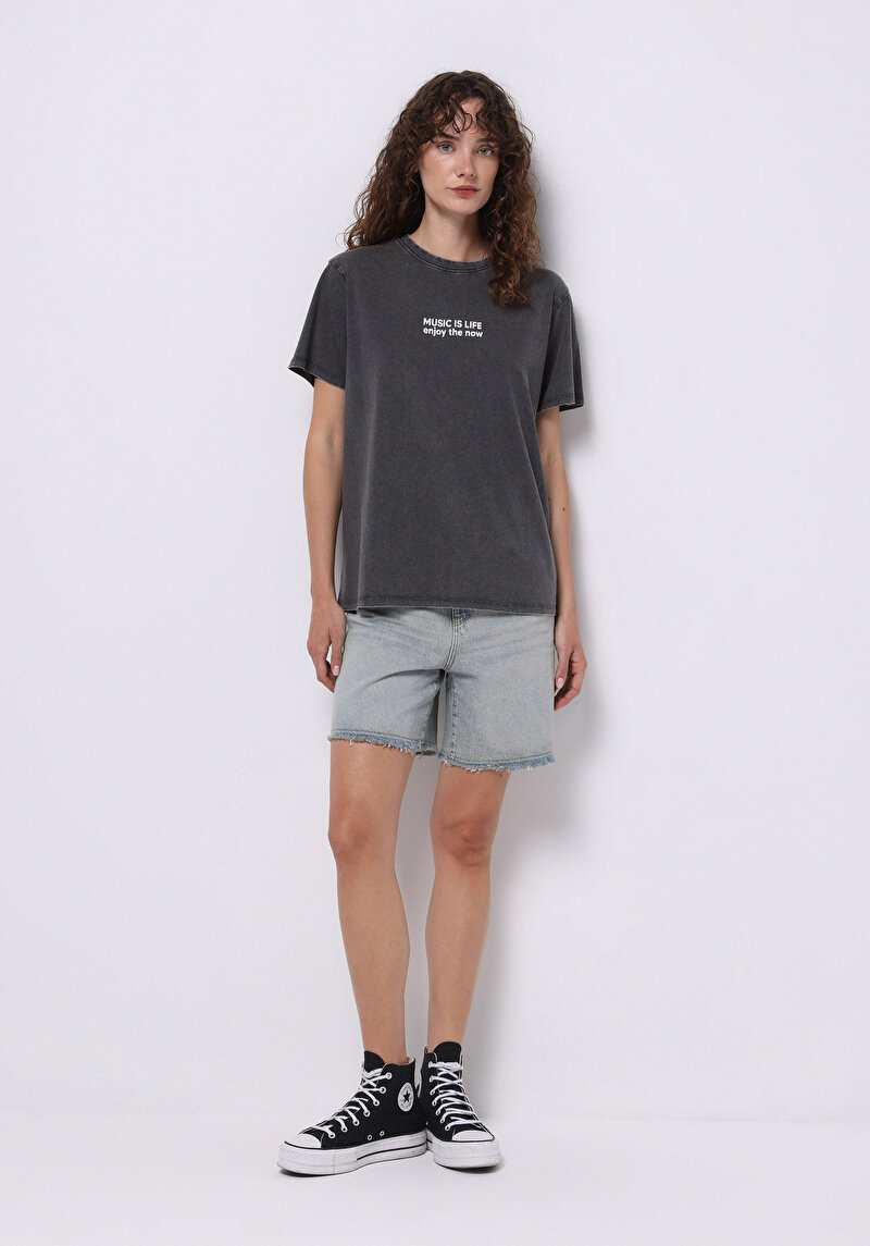 Показати інформацію про Футболка З Коротким Рукавом Жіноча Сіра  Cl1074565