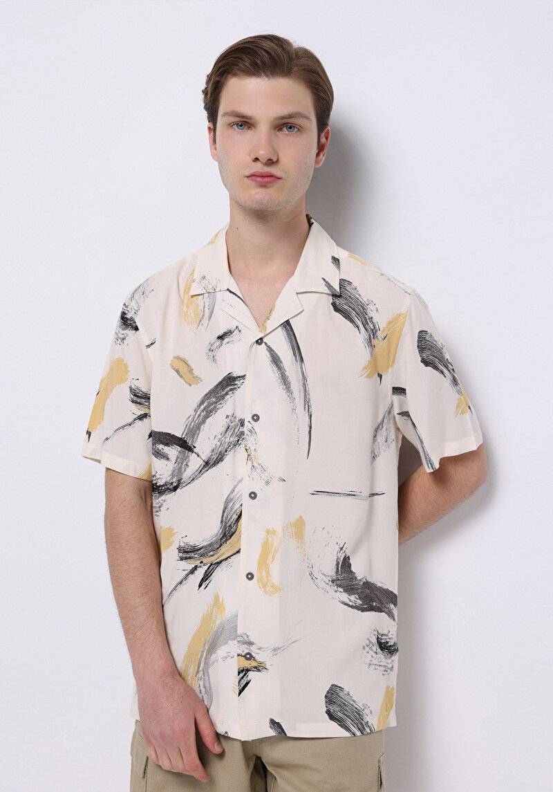 Зображення Сорочка З Коротким Рукавом Чоловіча Бежева  Cl1074186