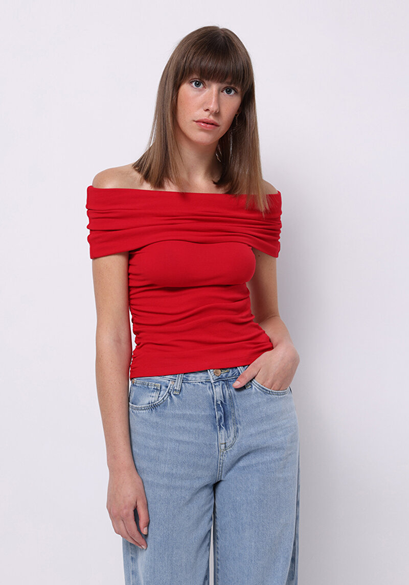 Зображення Блуза З Коротким Рукавом Жіночий Червона  Cl1074596