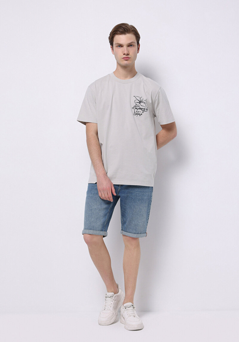 Показати інформацію про Футболка З Коротким Рукавом Чоловіча Сіра  Cl1074219