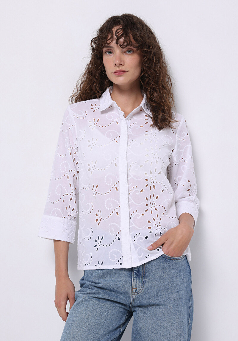 Зображення Сорочка З Довгим Рукавом Жіноча Біла  Cl1074627