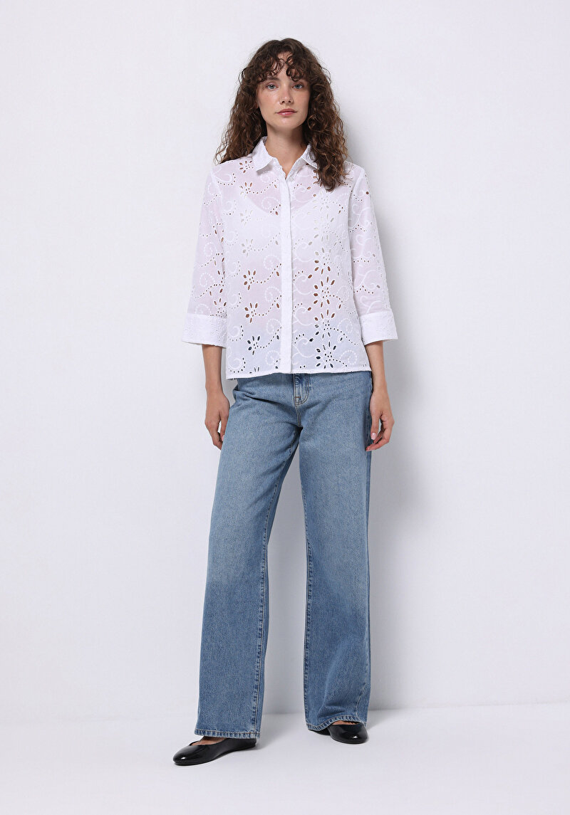 Показати інформацію про Сорочка З Довгим Рукавом Жіноча Біла  Cl1074627