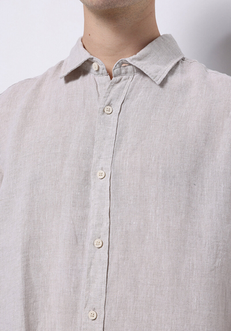 Показати інформацію про Сорочка З Довгим Рукавом Чоловіча Бежева  Cl1074493