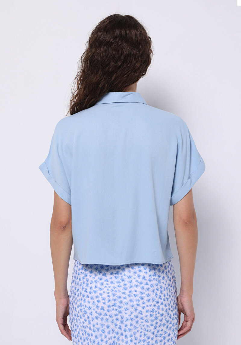Зображення Сорочка З Коротким Рукавом Жіноча Блакитна Cl1074645