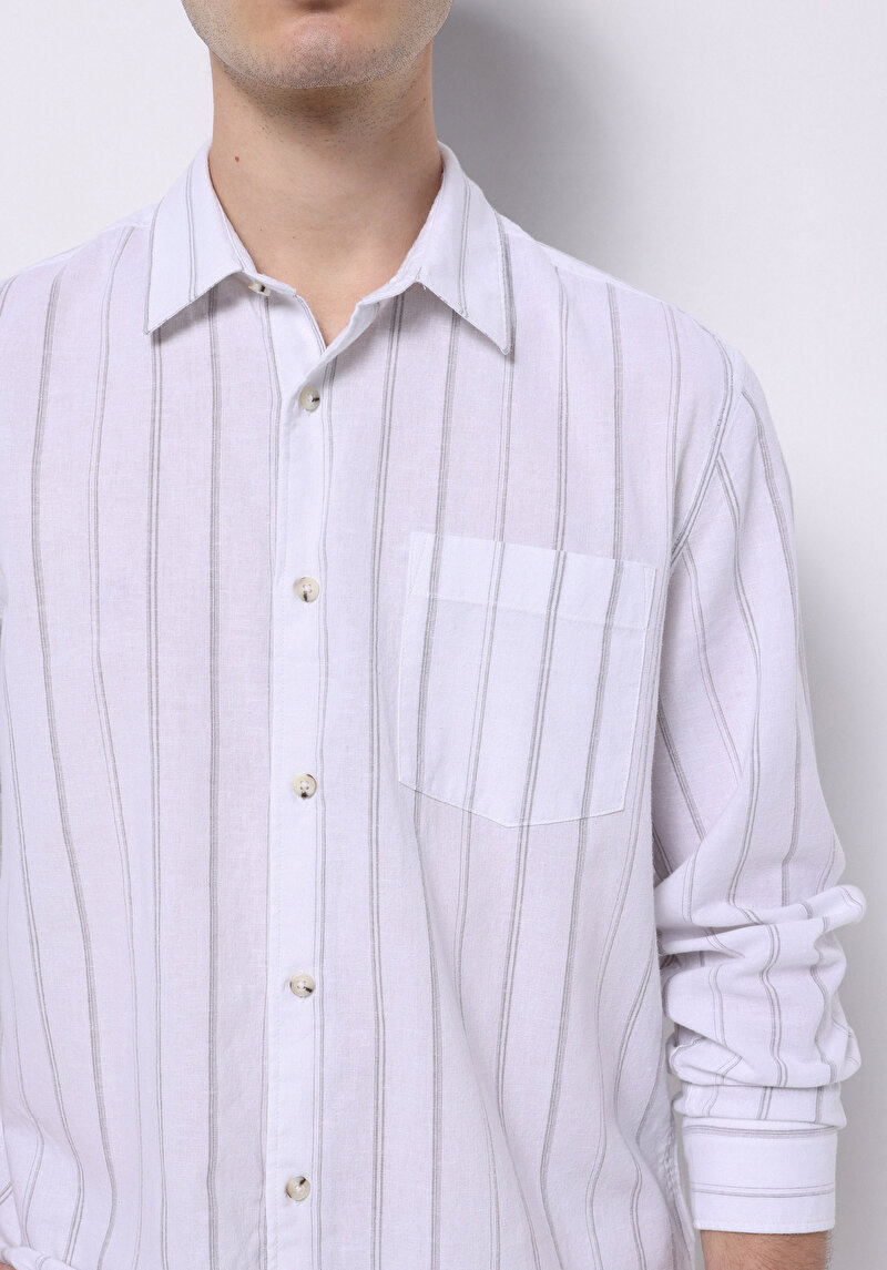 Показати інформацію про Сорочка З Довгим Рукавом Чоловіча Біла  Cl1074499