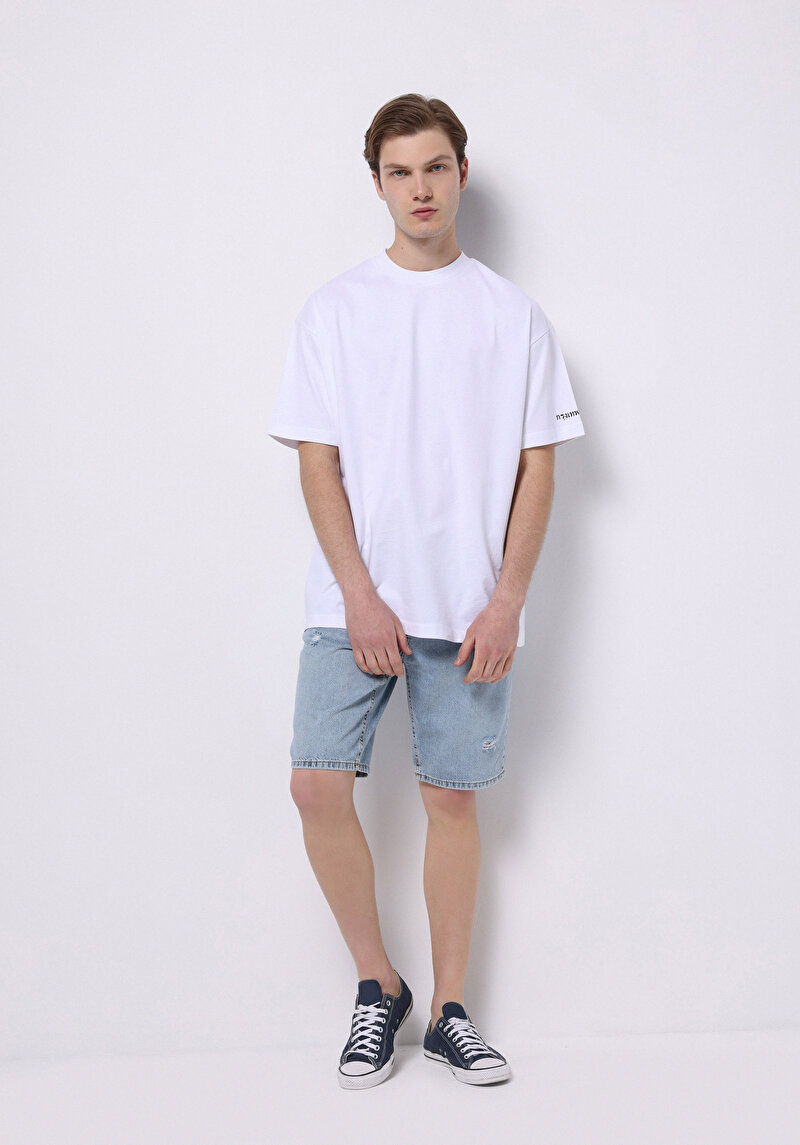 Показати інформацію про Футболка З Коротким Рукавом Чоловіча Біла  Cl1077193