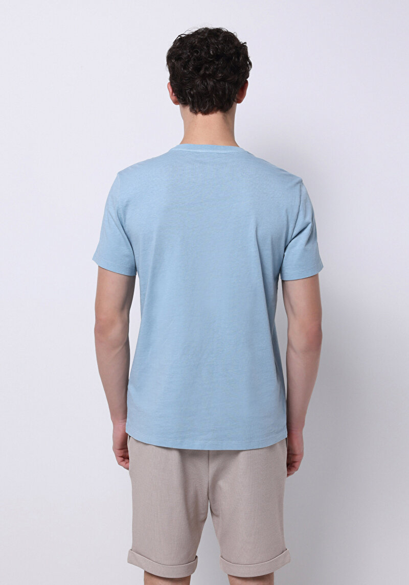 Показати інформацію про Футболка З Коротким Рукавом Чоловіча Блакитна  Cl1072810