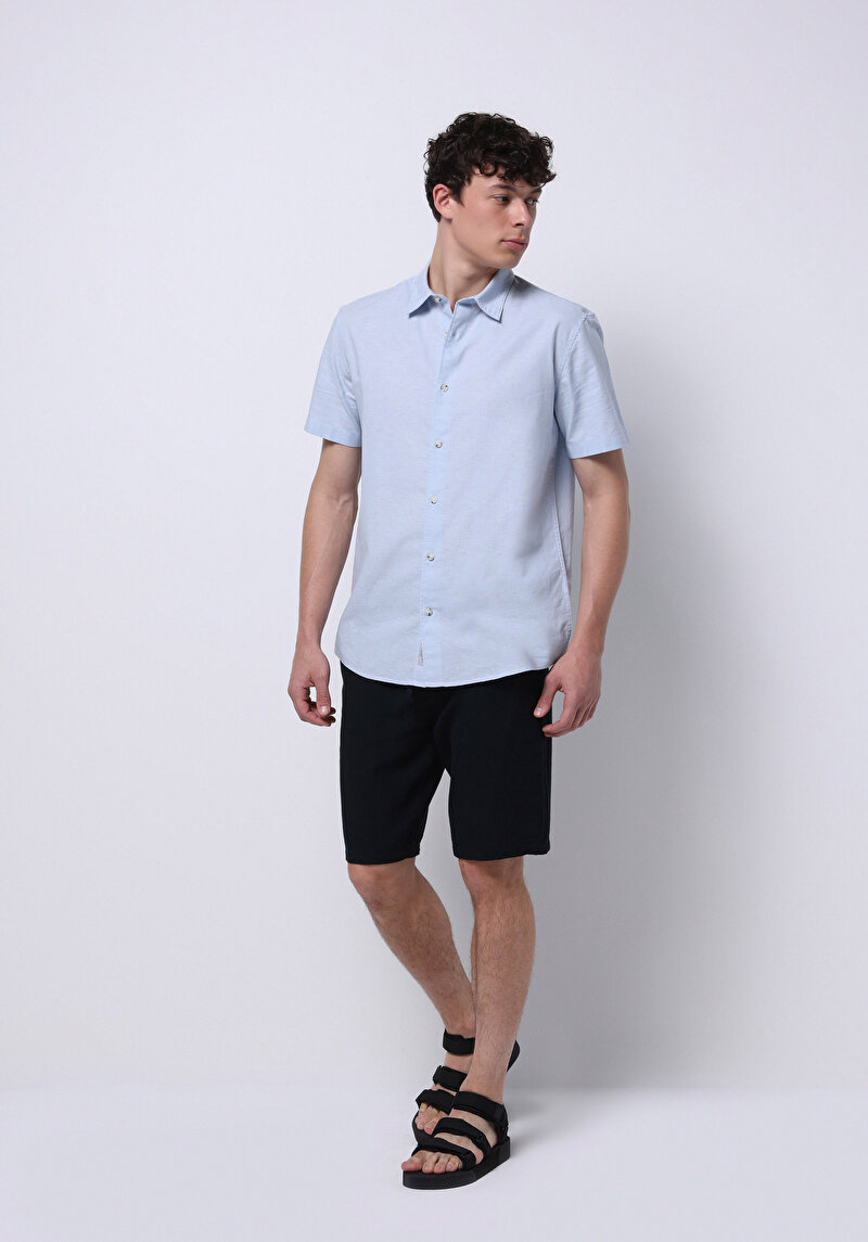 Зображення Сорочка З Коротким Рукавом Чоловіча Блакитна Cl1074069