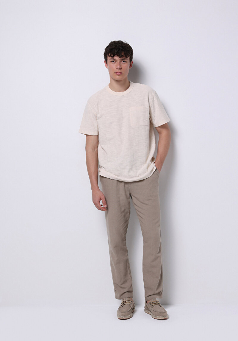 Показати інформацію про Футболка З Коротким Рукавом Чоловіча Бежева  Cl1074161