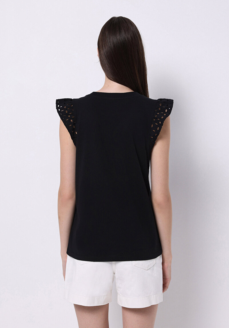 Показати інформацію про Блуза З Коротким Рукавом Жіночий Чорна  Cl1074271