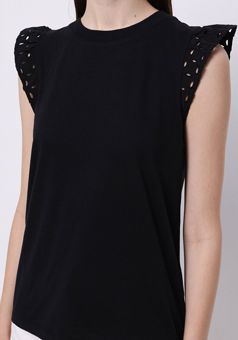 Показати інформацію про Блуза З Коротким Рукавом Жіночий Чорна  Cl1074271