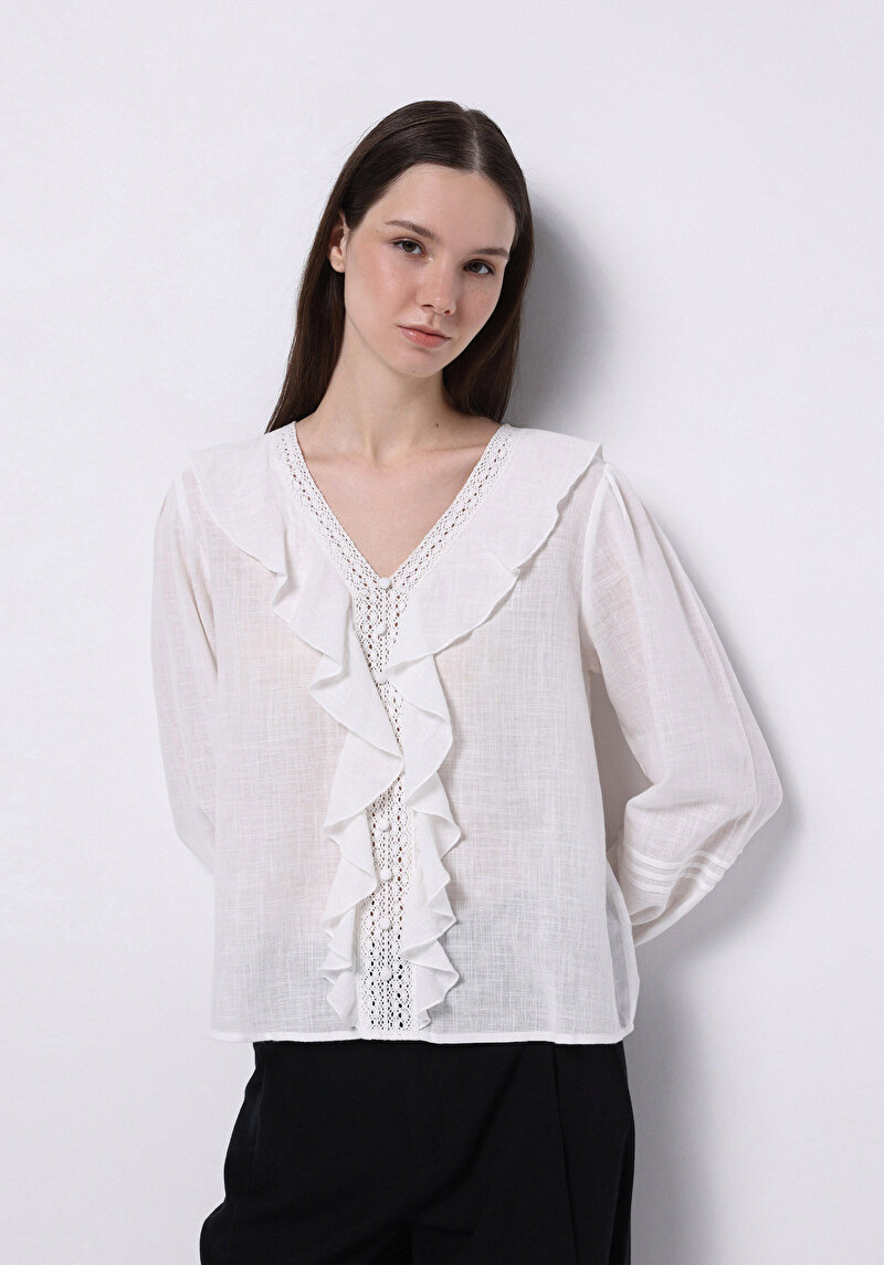 Зображення Сорочка З Довгим Рукавом Жіноча Біла  Cl1074634