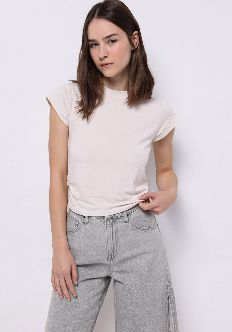 Зображення Блуза З Коротким Рукавом Жіночий Бежева  Cl1074571