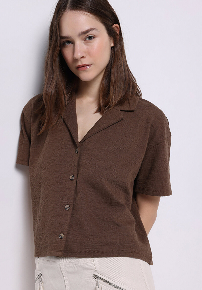 Зображення Поло З Коротким Рукавом Жіноче Коричневе  Cl1073977