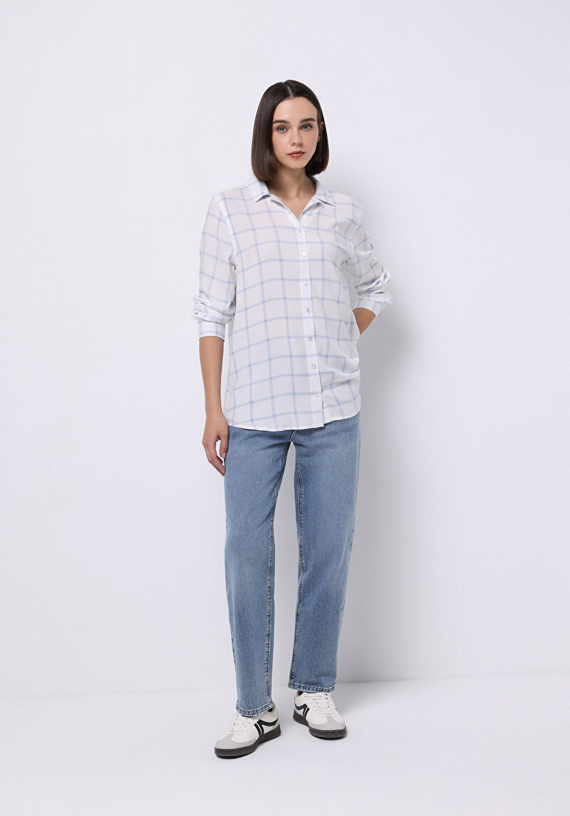 Показати інформацію про Сорочка З Довгим Рукавом Жіноча Блакитна  Cl1070306