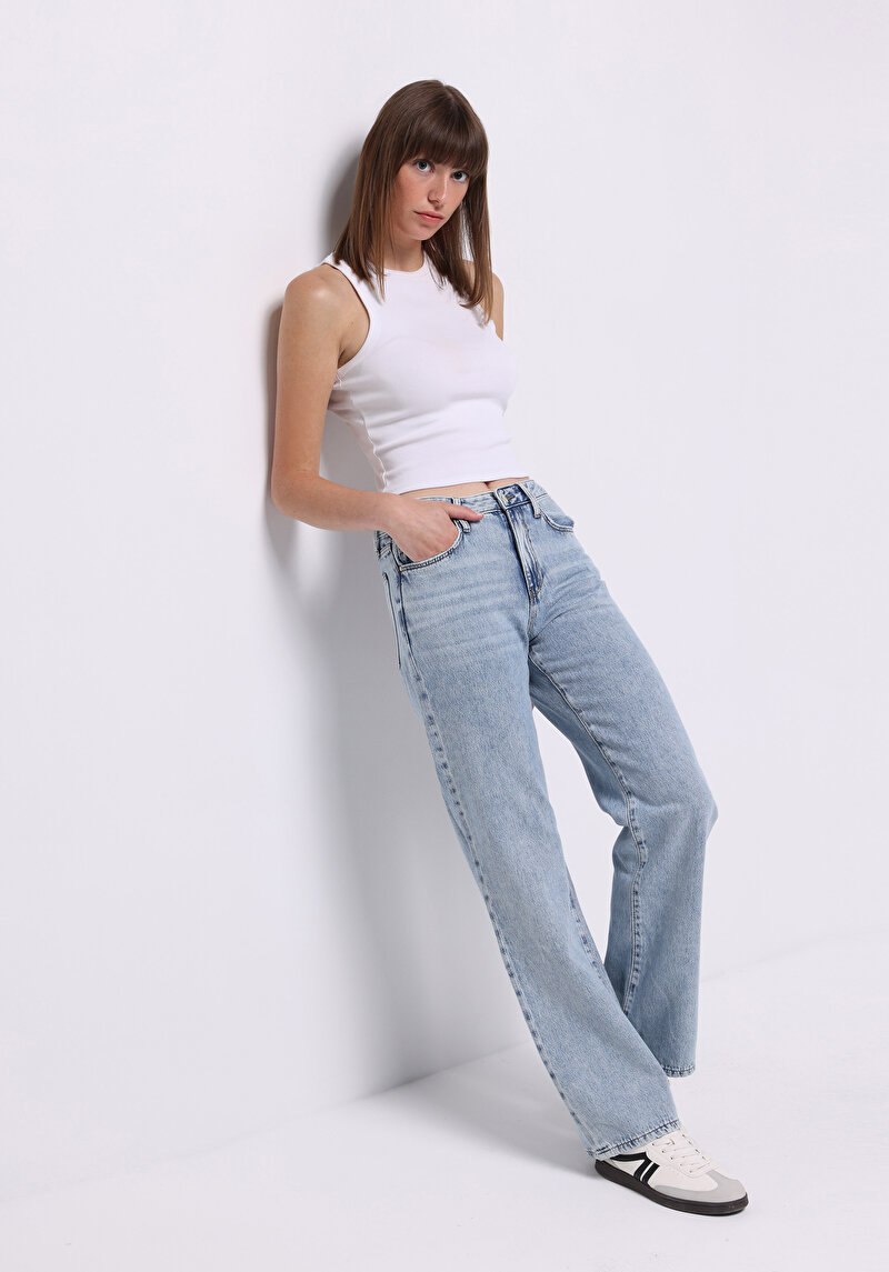 Зображення Джинси Жіночі Блакитні Прямого Крою Cl1075119