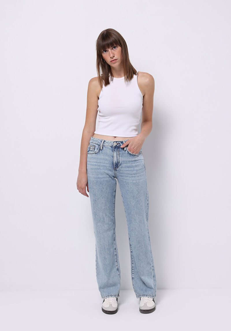 Показати інформацію про Джинси Жіночі Блакитні Прямого Крою Cl1075119