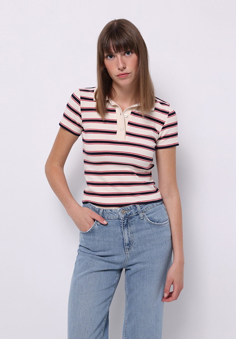 Зображення Поло З Коротким Рукавом Жіноче Бежеве Cl1075503