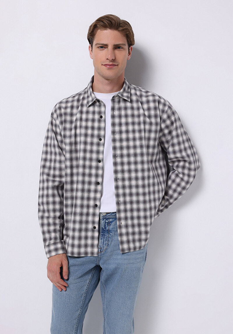 Зображення Сорочка З Довгим Рукавом Чоловіча Сіра  Cl1075649