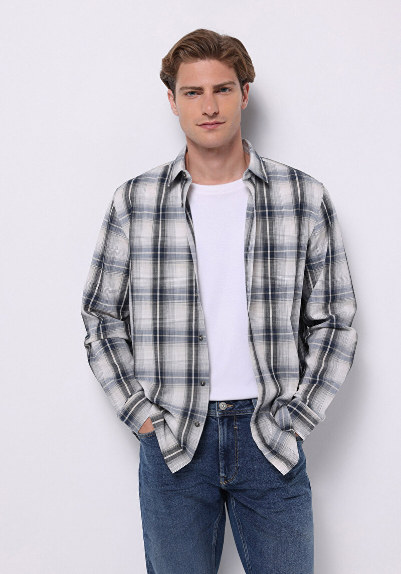 Зображення Сорочка З Довгим Рукавом Чоловіча Сіра  Cl1075650