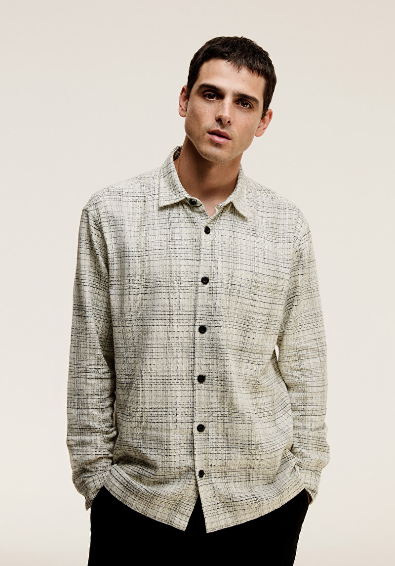 Зображення Сорочка З Довгим Рукавом Чоловіча Бежева  Cl1075302