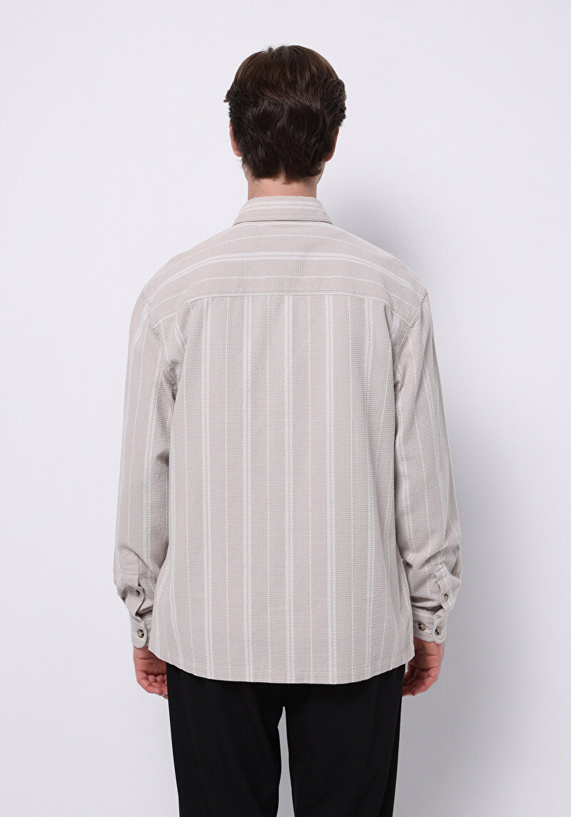 Показати інформацію про Сорочка З Довгим Рукавом Чоловіча Бежева  Cl1075307