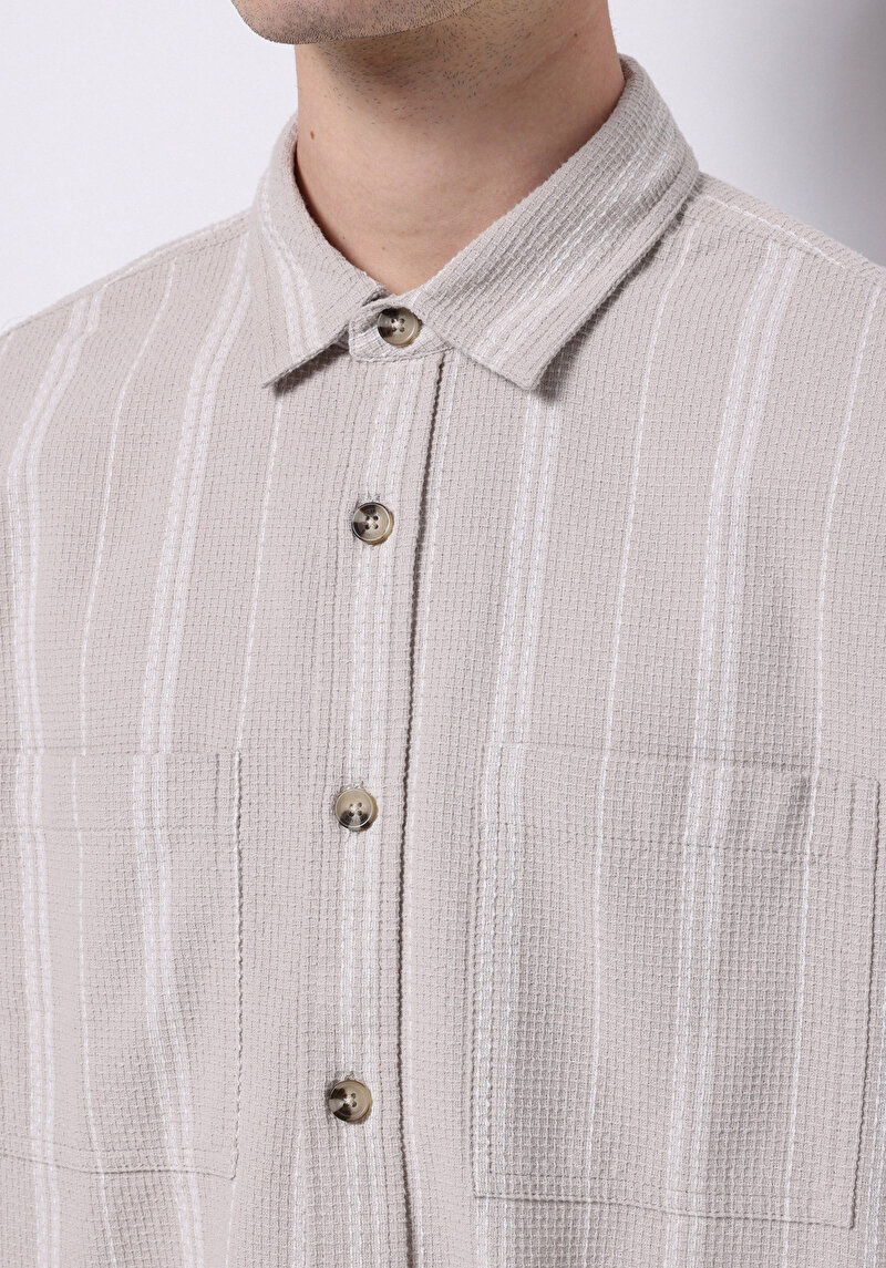 Показати інформацію про Сорочка З Довгим Рукавом Чоловіча Бежева  Cl1075307