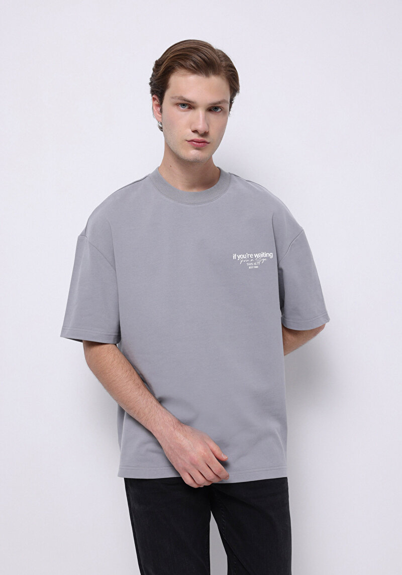 Зображення Футболка З Коротким Рукавом Чоловіча Сіра  Cl1075385