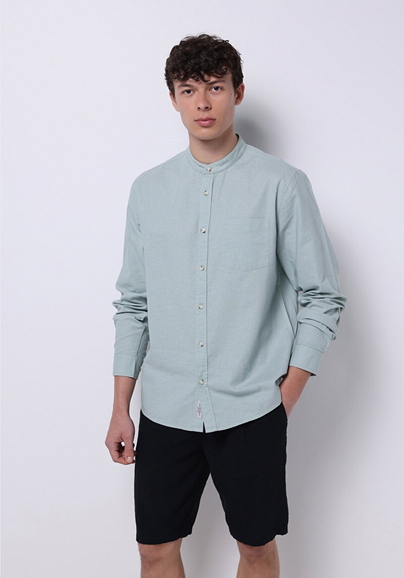 Зображення Сорочка З Довгим Рукавом Чоловіча Зелена Cl1070508