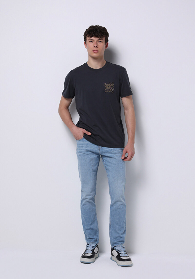 Зображення 044 Karl Джинси Чоловічі Блакитні Прямого Крою Cl1074730