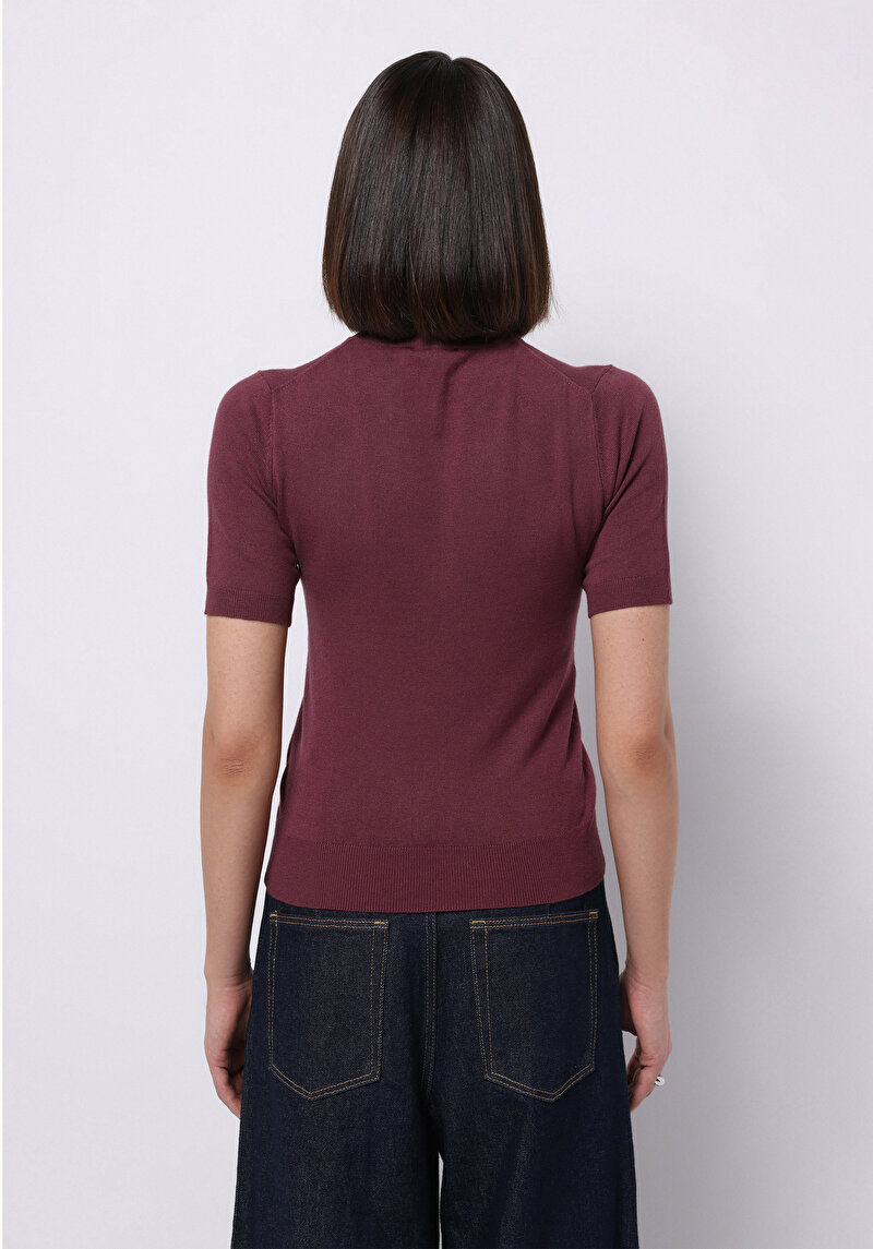 Показати інформацію про Светр Із Коротким Рукавом Жіночий Бордовий  Cl1075531