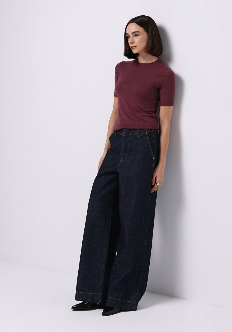 Показати інформацію про Светр Із Коротким Рукавом Жіночий Бордовий  Cl1075531