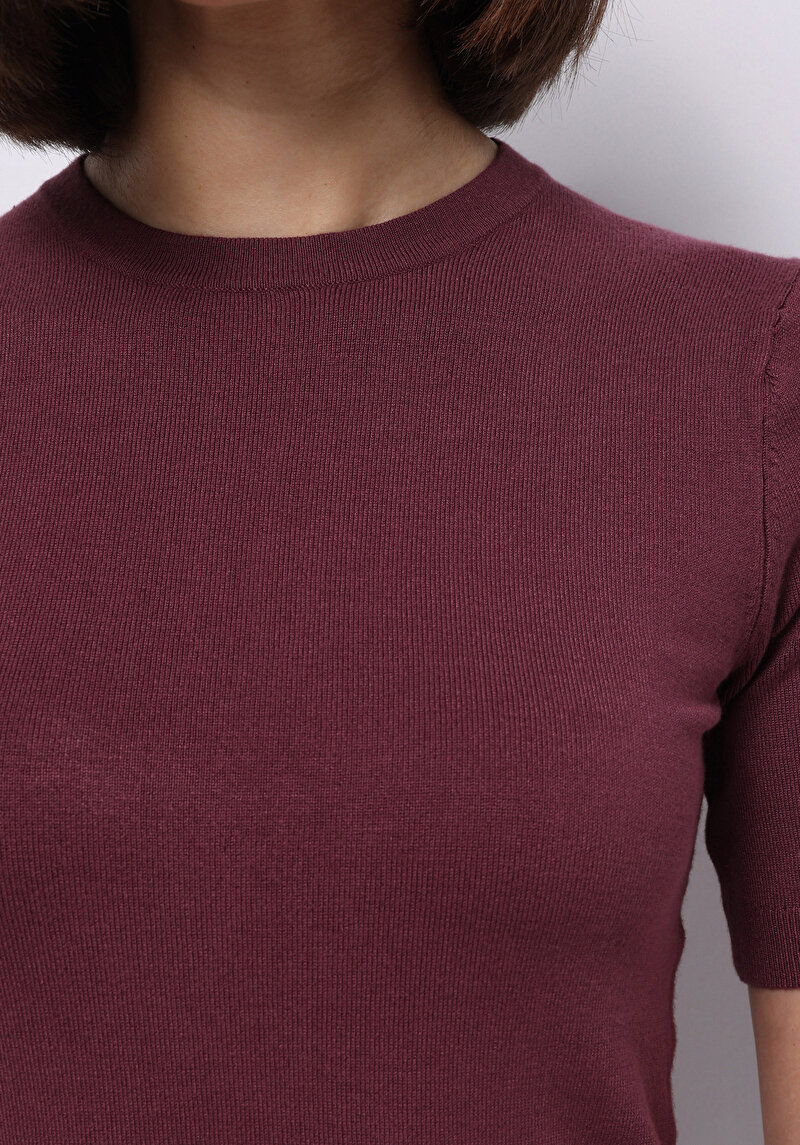 Показати інформацію про Светр Із Коротким Рукавом Жіночий Бордовий  Cl1075531