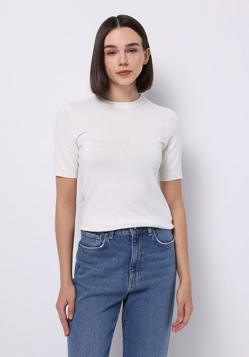 Зображення Светр Із Коротким Рукавом Жіночий Білий  Cl1075531