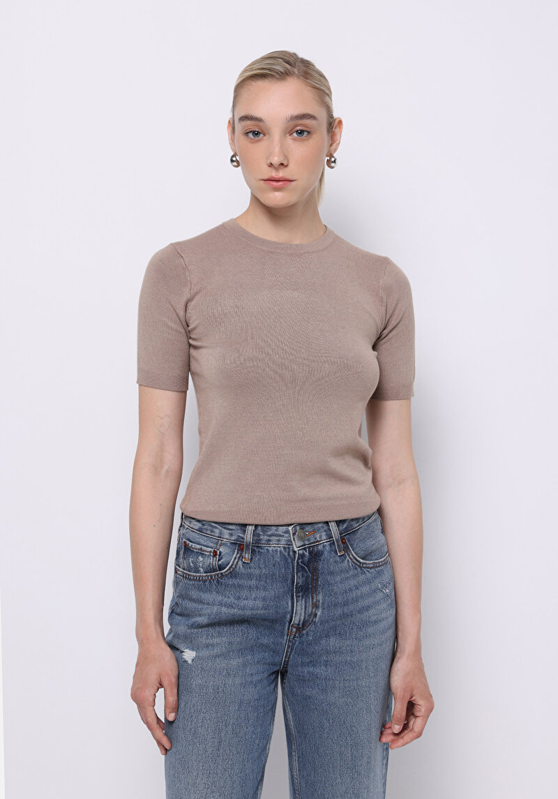 Зображення Светр Із Коротким Рукавом Жіночий Сірий  Cl1075531